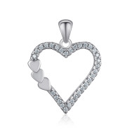 Срібна підвіска Серце з фіанітами SZDP00471-P/12/1