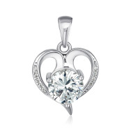 Срібна підвіска Серце з фіанітами SZDP01754-P/12/1