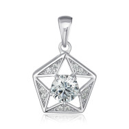 Срібна підвіска Зірка з фіанітами SZDP01814-P/12/1