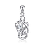 Срібна підвіска Серце з фіанітами SZDP01862-P/12/1