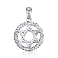 Срібна підвіска Зірка Давида з фіанітами  SZDP02296-P/12/1