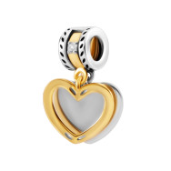 Срібна намистина шарм з позолотою та фіанітом (SZDP04544)