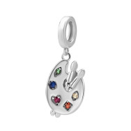 Срібна намистина шарм з фіанітами (SZDP04605)