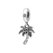 Срібна намистина шарм Пальма з фіанітами (SZDP04647)