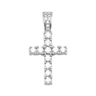 Срібний хрестик з фіанітами (SZDP10406)