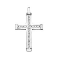 Срібний хрестик з фіанітами (SZDP10779)
