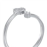 Срібна каблучка Серце з фіанітами SZDR10335-R/12/1