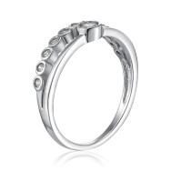 Срібна каблучка з фіанітами  SZDR09690-R/12/1