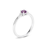 Срібна каблучка з сапфіром та фіанітами (SZDR31527)