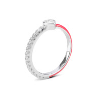 Срібна каблучка з емаллю та фіанітами (SZDR32771)