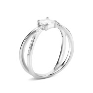 Срібна каблучка з кристалом та фіанітами (SZDR92110)