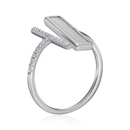 Срібна каблучка з перламутром та фіанітами TA06681-R/12/1090