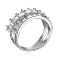 Срібна каблучка з фіанітами TA08266-R/12/1