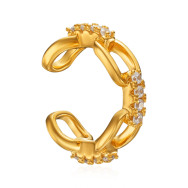 Срібна сережка-кафа з фіанітами TE-1602-GOLD-E/20/1