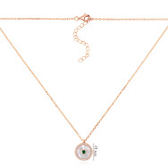 Срібне кольє з перламутром і фіанітами TP-1731-ROSE-K/17/4971