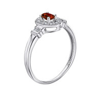 Срібна каблучка з гранатом та фіанітами 530011/12/1/5010