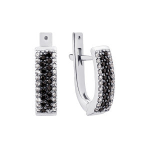 Срібні сережки з фіанітами (2701чб/9р-CZ)