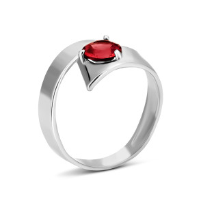 Срібна каблучка з гранатом (к1278грRh)