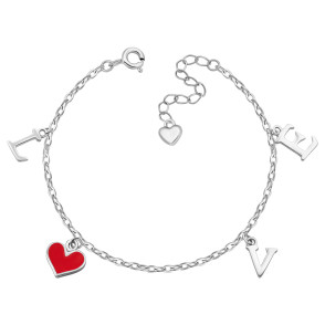 Срібний браслет Серце з емаллю (BR34585)