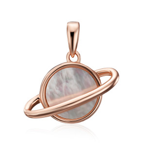 Срібна позолочена підвіска з перламутром (HJP-865-ROSE-P/17/1783)