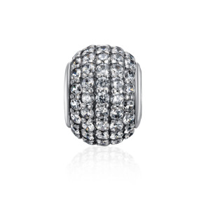 Срібна підвіска-шарм з фіанітами (HSZ-223-W-D-P/12/1)