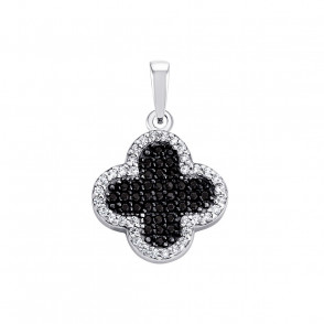 Срібна підвіска Конюшина з фіанітами (30594chb)