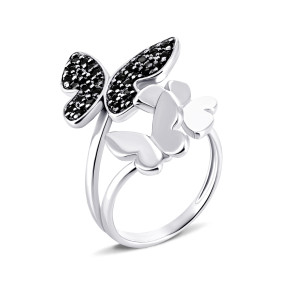 Срібна каблучка Метелик з фіанітами (КВ511.10с)